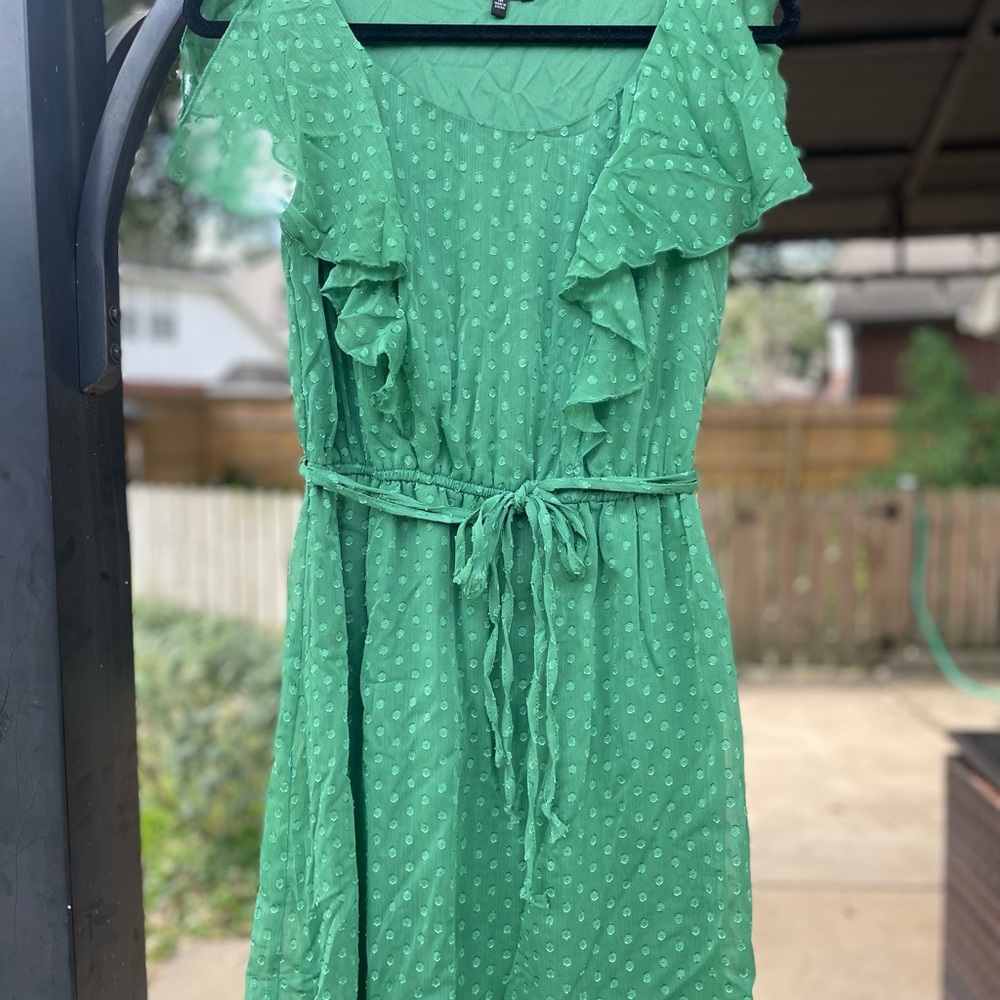 BeBop Green Polka Dot Midi Dress